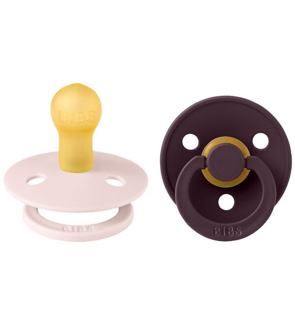 BIBS Colour Sutter - Str. 1 - 2-pak - Rund - Petal/Plum BIBS Colour Sutter - Str. 1 - 2-pak - Rund - Petal/Plum