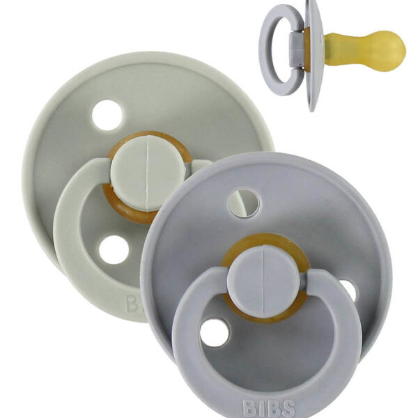 BIBS Colour Sutter - Str. 1 - 2-pak - Rund - Sage/Cloud