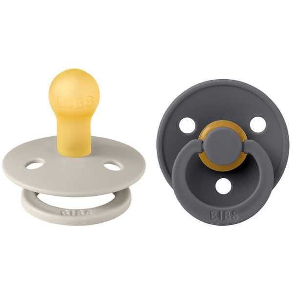 BIBS Colour Sutter - Str. 1 - 2-pak - Rund - Sand/Iron