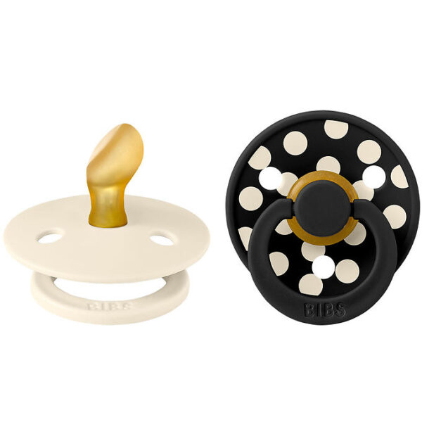 BIBS Colour Sutter - Str. 1 - Anatomisk - 2-pak - Ivory/Sort