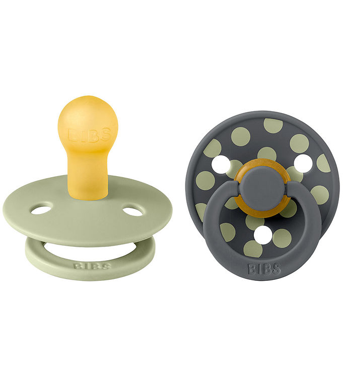 BIBS Colour Sutter - Str. 1 - Rund - 2-pak - Sage/Iron