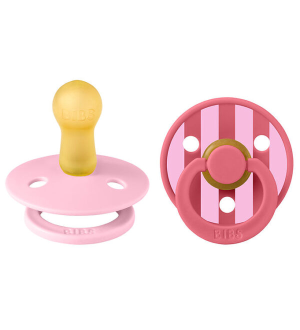 BIBS Colour Sutter - Str. 2 - 2-pak - Rund - Baby Pink/Coral BIBS Colour Sutter - Str. 2 - 2-pak - Rund - Baby Pink/Coral