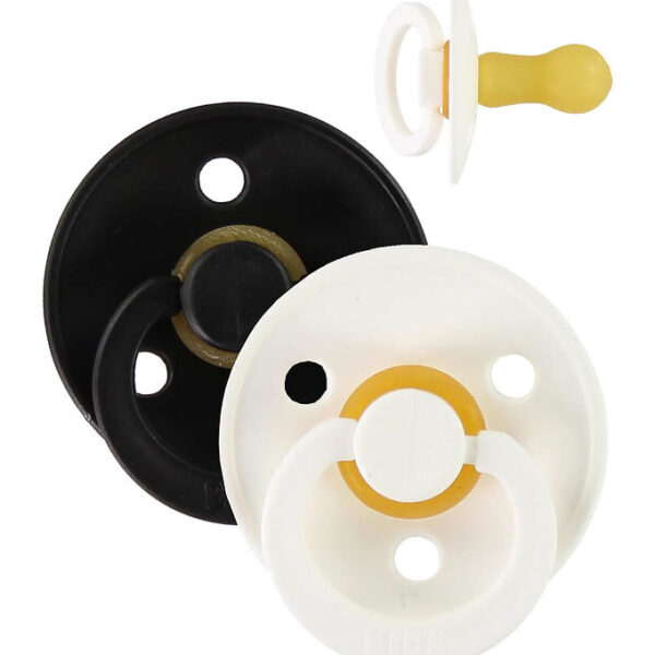 BIBS Colour Sutter - Str. 2 - 2-pak - Rund - Black/White