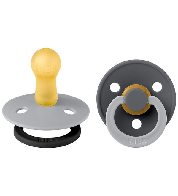 BIBS Colour Sutter - Str. 2 - 2-pak - Rund - Cloud Iron Mix