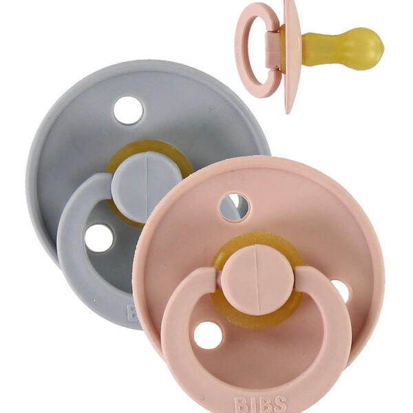 BIBS Colour Sutter - Str. 2 - 2-pak - Rund - Cloud/Blush