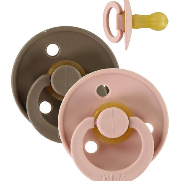 BIBS Colour Sutter - Str. 2 - 2-pak - Rund - Dark Oak/Blush