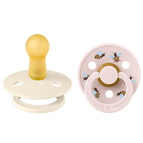 BIBS Colour Sutter - Str. 2 - 2-pak - Rund - Ivory Mix