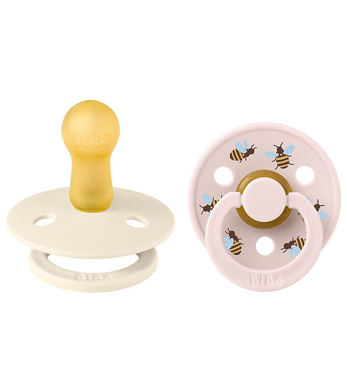 BIBS Colour Sutter - Str. 2 - 2-pak - Rund - Ivory Mix