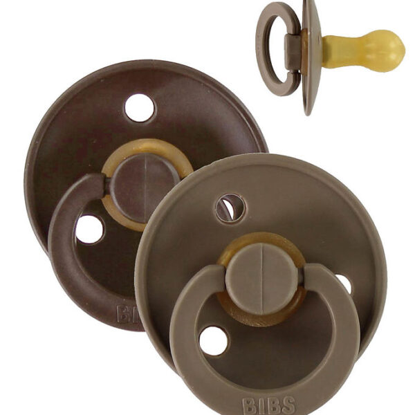 BIBS Colour Sutter - Str. 2 - 2-pak - Rund - Mocha/Dark Oak