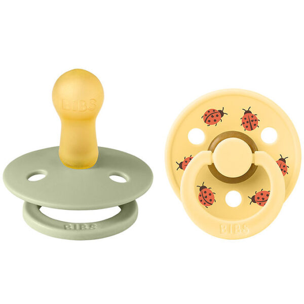 BIBS Colour Sutter - Str. 2 - 2-pak - Rund - Sage Mix