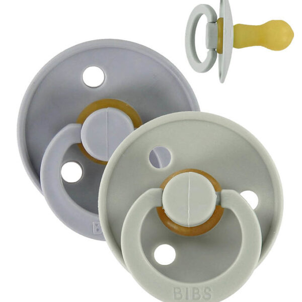 BIBS Colour Sutter - Str. 2 - 2-pak - Rund - Sage/Cloud