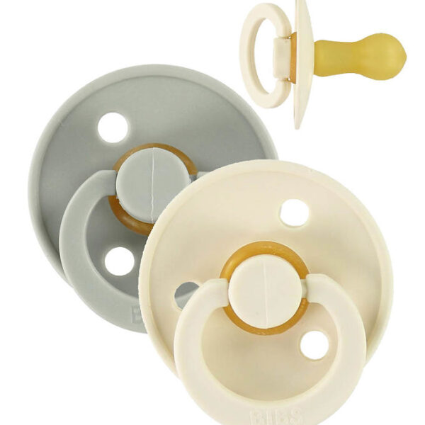BIBS Colour Sutter - Str. 2 - 2-pak - Rund - Sage/Ivory