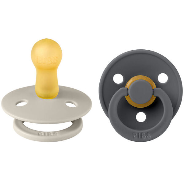 BIBS Colour Sutter - Str. 2 - 2-pak - Rund - Sand/Iron