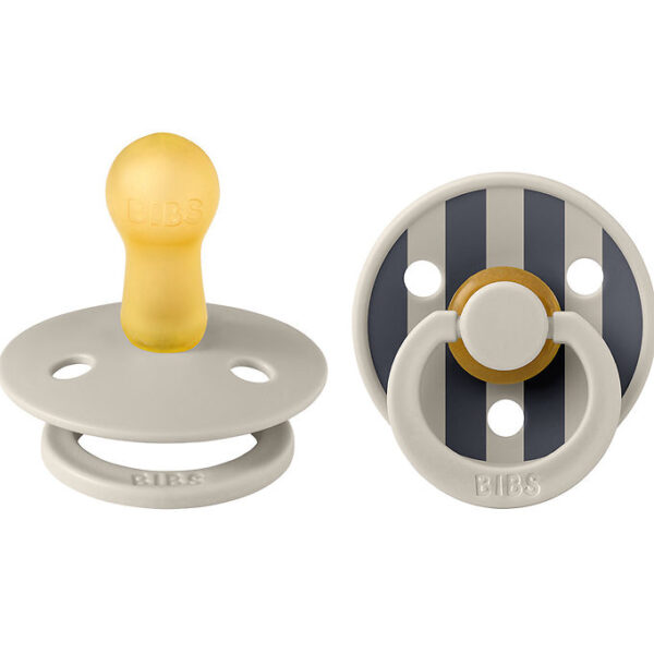 BIBS Colour Sutter - Str. 2 - 2-pak - Rund - Sand/Ivory