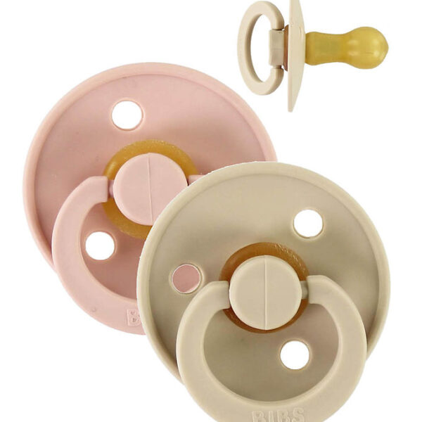 BIBS Colour Sutter - Str. 2 - 2-pak - Rund - Vanilla/Blush