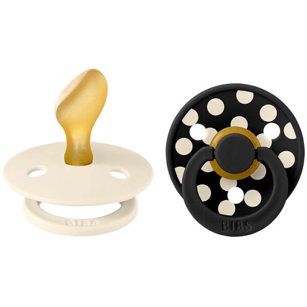 BIBS Colour Sutter - Str. 2 - Anatomisk - 2-pak - Ivory/Sort BIBS Colour Sutter - Str. 2 - Anatomisk - 2-pak - Ivory/Sort