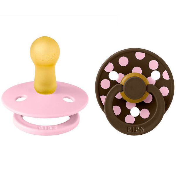 BIBS Colour Sutter - Str. 2 - Rund - 2-pak - Baby Pink/Mocha