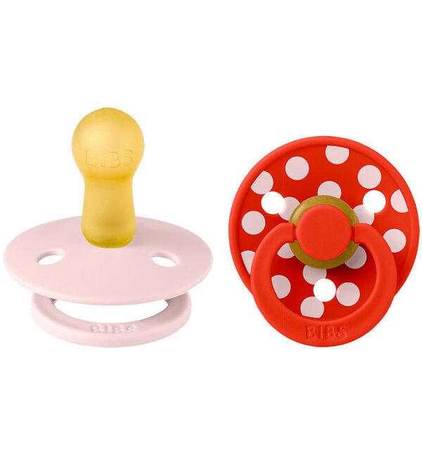 BIBS Colour Sutter - Str. 2 - Rund - 2-pak - Blossom/Candy Apple BIBS Colour Sutter - Str. 2 - Rund - 2-pak - Blossom/Candy Apple