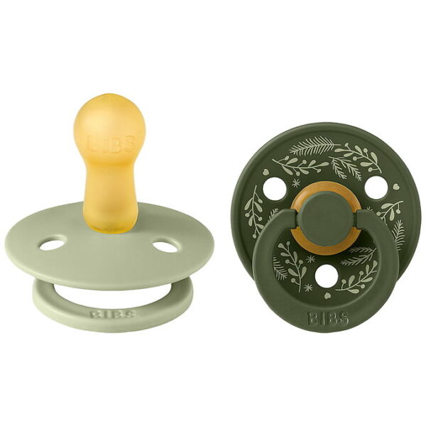 BIBS Colour Sutter - Str. 2 - Rund - 2-pak - Leaf - Sage/Hunter