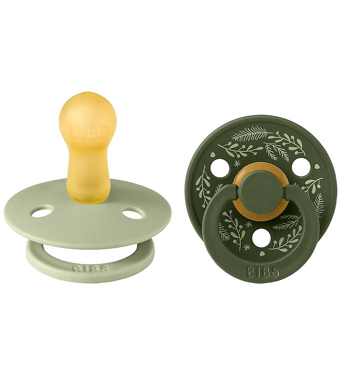 BIBS Colour Sutter - Str. 2 - Rund - 2-pak - Leaf - Sage/Hunter