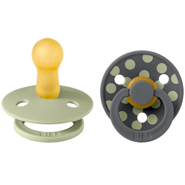 BIBS Colour Sutter - Str. 2 - Rund - 2-pak - Sage/Iron