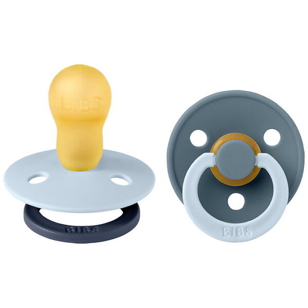 BIBS Colour Sutter - Str. 3 - 2-pak - Rund - Baby Blue Petrol