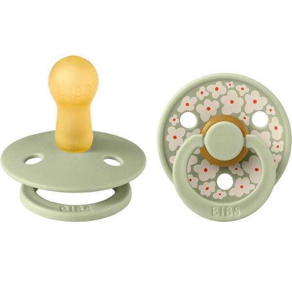 BIBS Colout Sutter - 2-pak - Str. 2 - Rund - Jasmine - Sage Mix