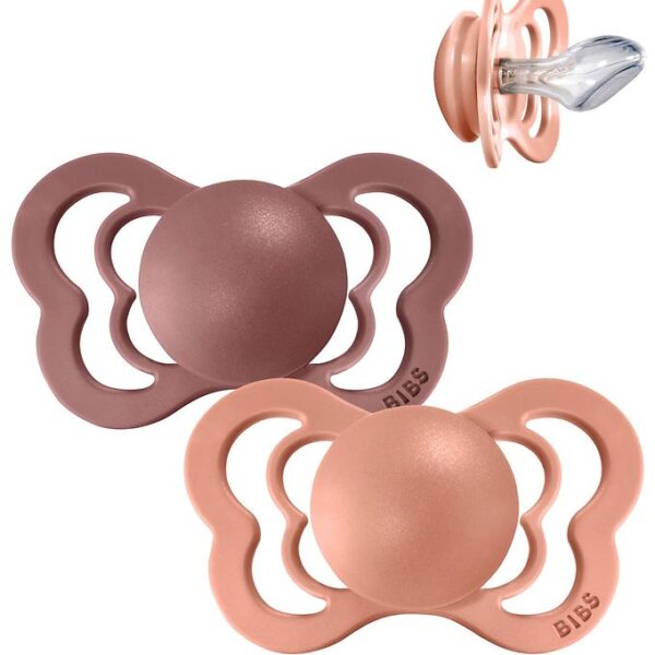 BIBS Couture Sutter - Str. 2 - 2-pak - Anatomisk - Peach/Woodchu