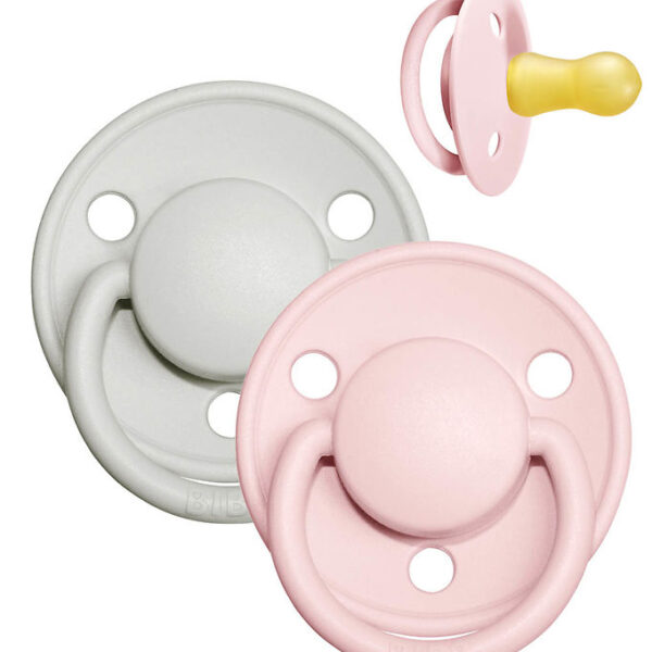 BIBS De Lux Sutter - 2-pak - Str. 2 - Rund - Haze/Blossom BIBS De Lux Sutter - 2-pak - Str. 2 - Rund - Haze/Blossom