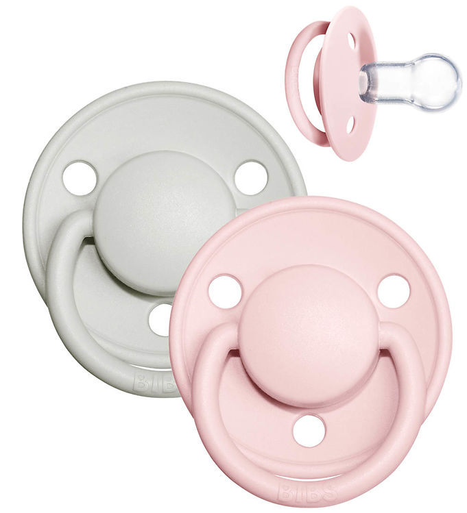 BIBS De Lux Sutter - Onesize - 2-pak - Rund - Haze/Blossom BIBS De Lux Sutter - Onesize - 2-pak - Rund - Haze/Blossom