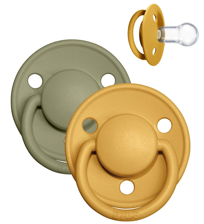 BIBS De Lux Sutter - Onesize - 2-pak - Rund - Honey Bee/Olive BIBS De Lux Sutter - Onesize - 2-pak - Rund - Honey Bee/Olive