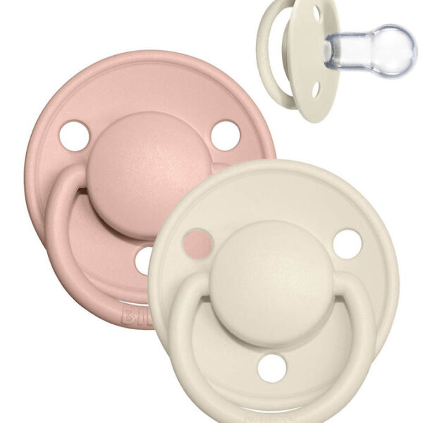 BIBS De Lux Sutter - Onesize - 2-pak - Rund - Ivory/Blush