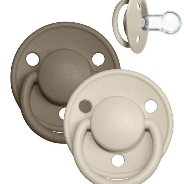 BIBS De Lux Sutter - Onesize - 2-pak - Rund - Vanilla/Dark Oak