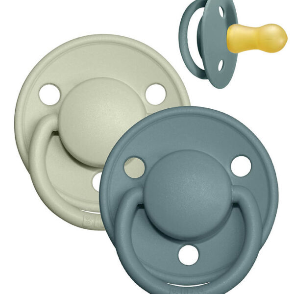 BIBS De Lux Sutter - Str. 2 - 2-pak - Rund - Island Sea/Sage BIBS De Lux Sutter - Str. 2 - 2-pak - Rund - Island Sea/Sage