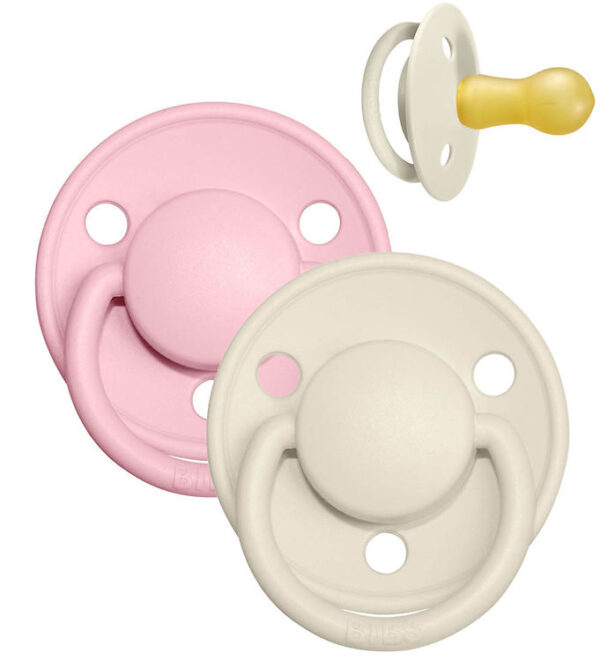 BIBS De Lux Sutter - Str. 2 - 2-pak - Rund - Ivory/Baby Pink BIBS De Lux Sutter - Str. 2 - 2-pak - Rund - Ivory/Baby Pink