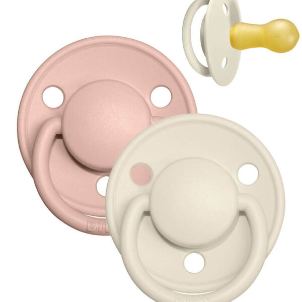 BIBS De Lux Sutter - Str. 2 - 2-pak - Rund - Ivory/Blush