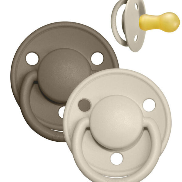 BIBS De Lux Sutter - Str. 2 - 2-pak - Rund - Vanilla/Dark Oak