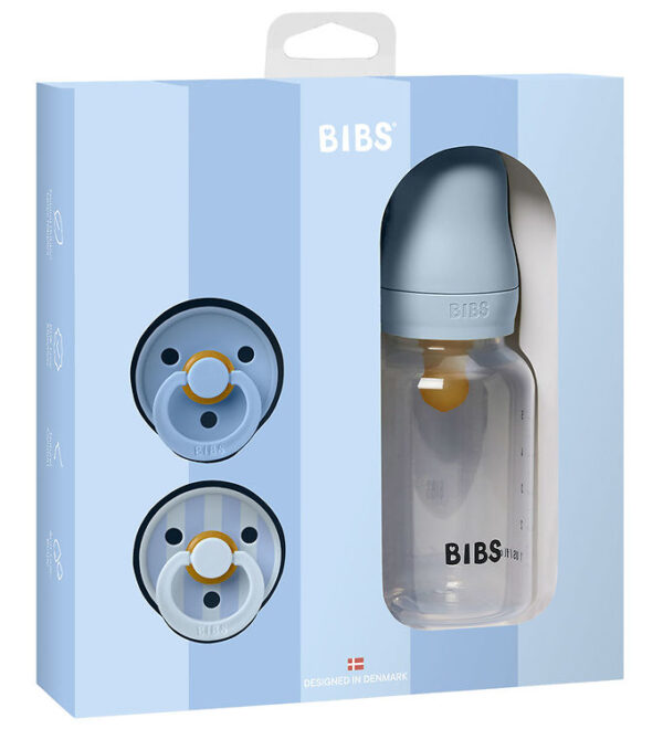 BIBS Sprinkle - Gavesæt - Sutter/Sutteflaske - Baby Blue