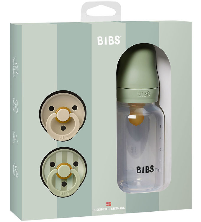 BIBS Sprinkle - Gavesæt - Sutter/Sutteflaske - Sage BIBS Sprinkle - Gavesæt - Sutter/Sutteflaske - Sage