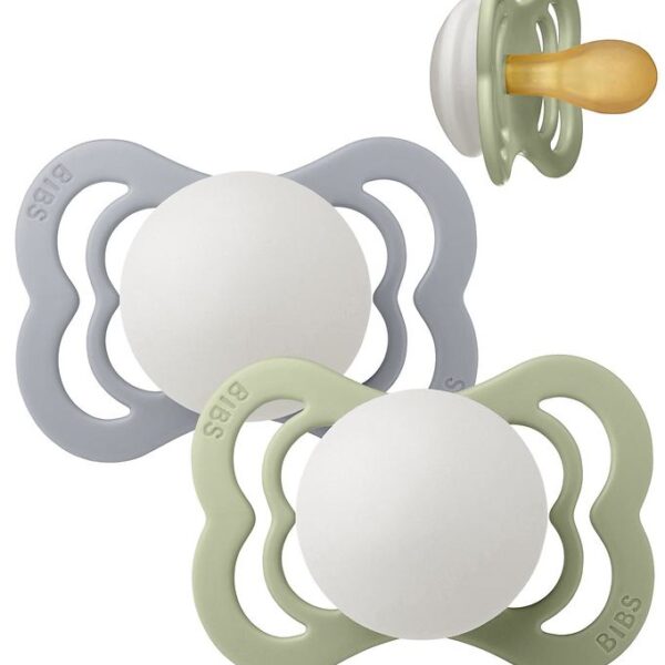 BIBS Supreme Natsutter - Str. 1 - 2-pak - Symemtrisk - Sage/Clou
