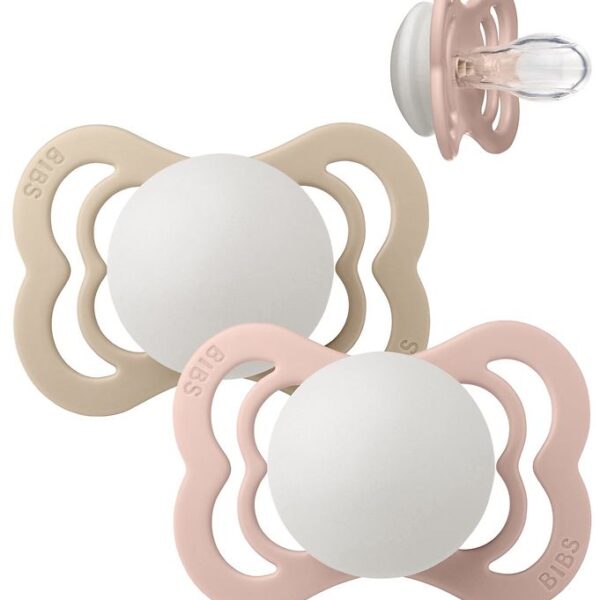BIBS Supreme Natsutter - Str. 1 - 2-pak - Symmetrisk - Blush/V