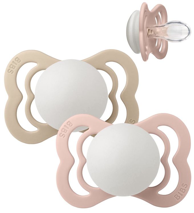 BIBS Supreme Natsutter - Str. 1 - 2-pak - Symmetrisk - Blush/V BIBS Supreme Natsutter - Str. 1 - 2-pak - Symmetrisk - Blush/V