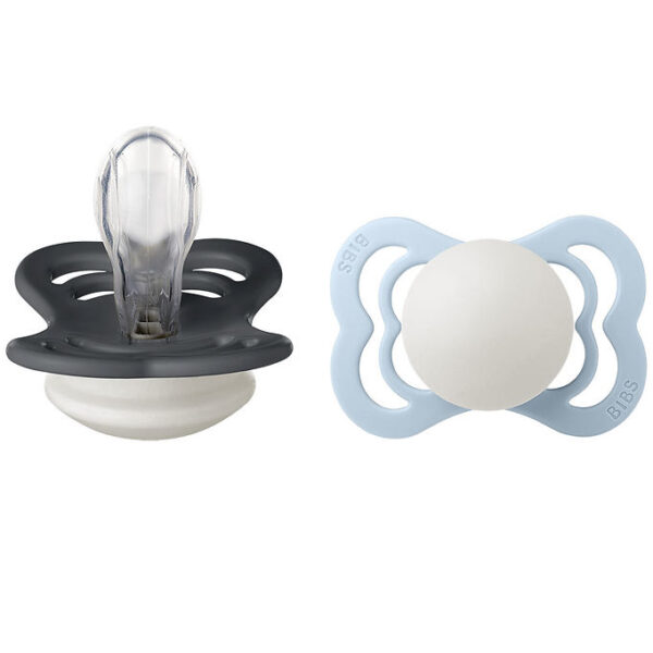 BIBS Supreme Natsutter - Str. 1 - Silikone - 2-pak - Iron Glow/B BIBS Supreme Natsutter - Str. 1 - Silikone - 2-pak - Iron Glow/B