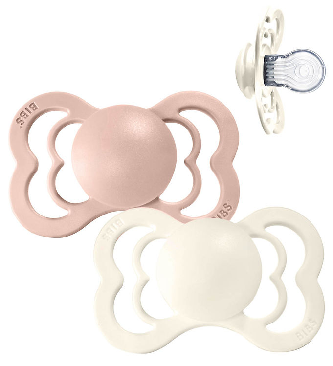 BIBS Supreme Sutter - Str. 1 - 2-pak - Symmetrisk - Blush/Ivory BIBS Supreme Sutter - Str. 1 - 2-pak - Symmetrisk - Blush/Ivory