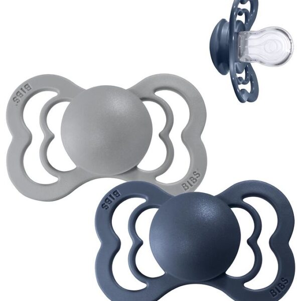 BIBS Supreme Sutter - Str. 1 - 2-pak - Symmetrisk - Cloud/Steel