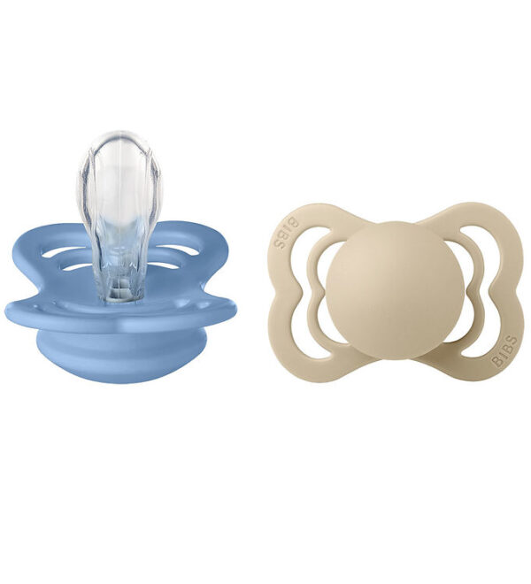 BIBS Supreme Sutter - Str. 1 - Symmetrisk - 2-pak - Vanilla/Sky BIBS Supreme Sutter - Str. 1 - Symmetrisk - 2-pak - Vanilla/Sky