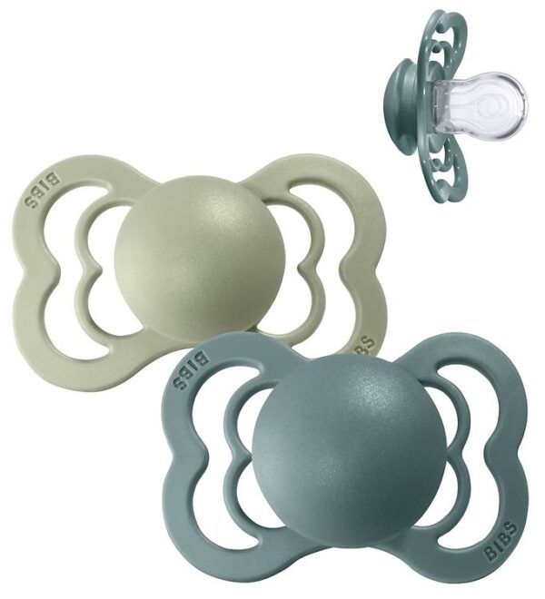 BIBS Supreme Sutter - Str. 2 - 2-pak - Symmetrisk - Island Sea/S BIBS Supreme Sutter - Str. 2 - 2-pak - Symmetrisk - Island Sea/S