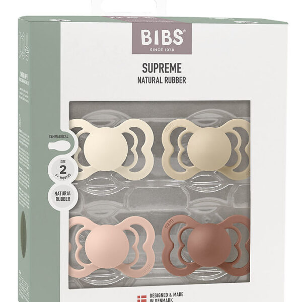BIBS Supreme Sutter - Str. 2 - 4-pak - Symmetrisk - Blush/ Ivory
