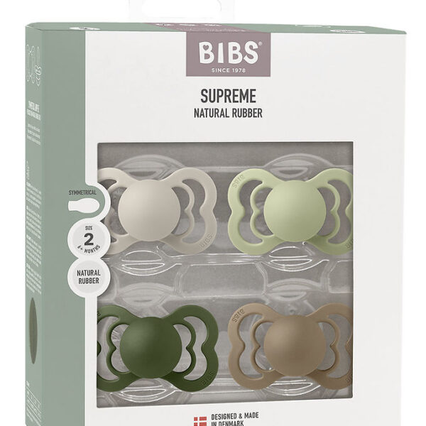 BIBS Supreme Sutter - Str. 2 - 4-pak - Symmetrisk - Sand/ Sage/