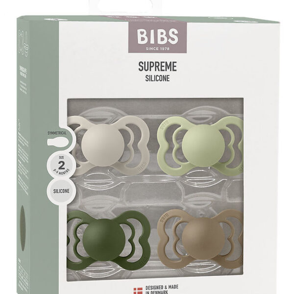 BIBS Supreme Sutter - Str. 2 - 4-pak - Symmetrisk - Sand/Sage/ BIBS Supreme Sutter - Str. 2 - 4-pak - Symmetrisk - Sand/Sage/